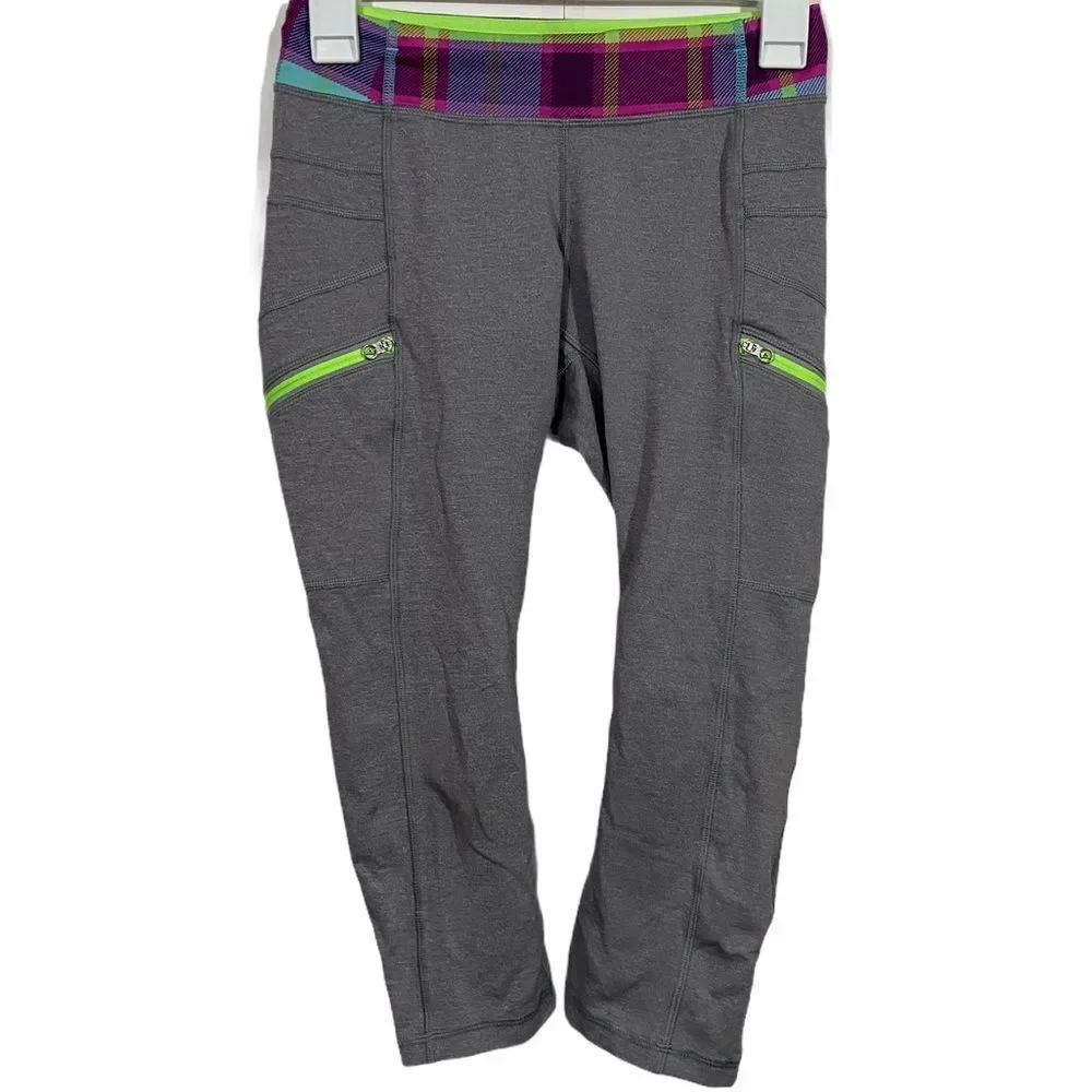 LuLuLemon Ivivva Grey Cropped Activewear Leggings